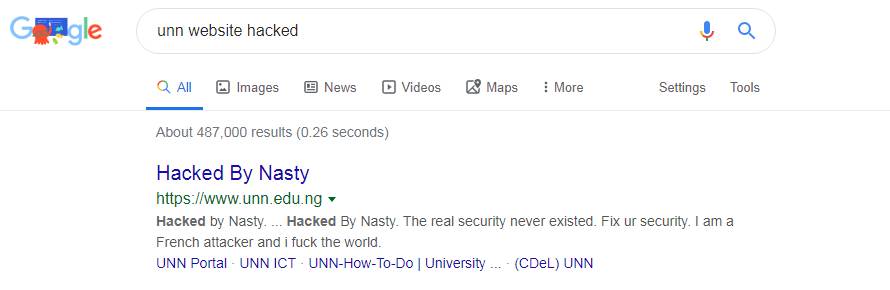 UNN website got hacked by Nasty