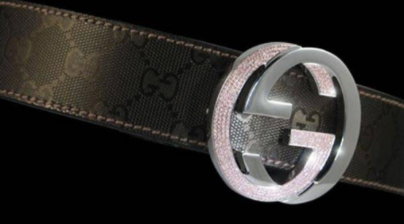 gucci platinum & diamond belt