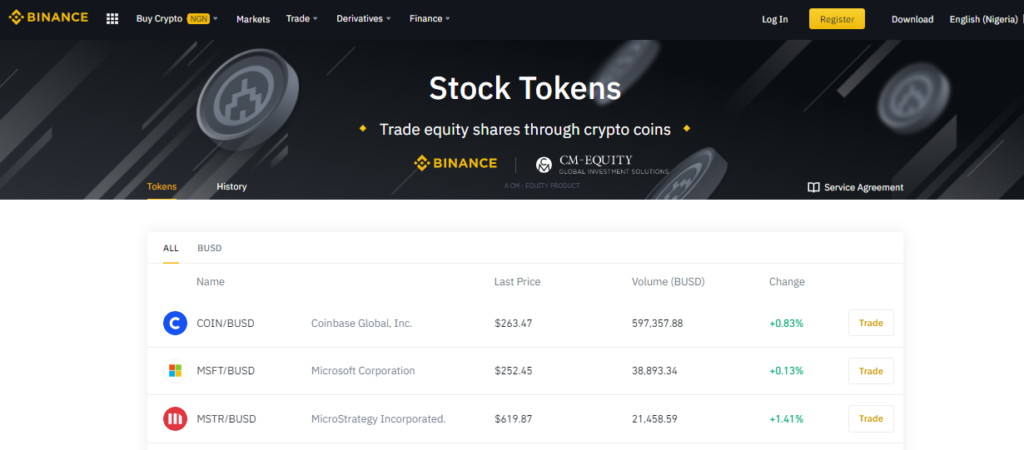 How to invest in stocks on Binance